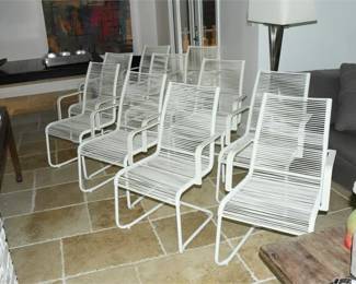 19. Set Of Ten 10 White Dining Chairs