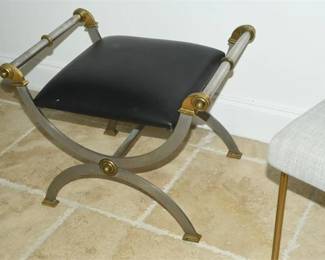 38. Chrome and Brass Vanity Bench