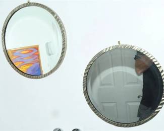 42. Pair Round Wall Mirrors