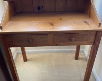 Pine desk, 2 drawers