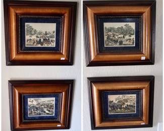 Vintage Framed Military Battle Lithographs