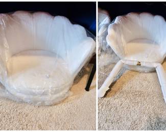 Two New White Clam Chairs