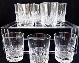 Waterford Crystal - Irish Lace Pattern - 8 Double Old Fashion Glasses