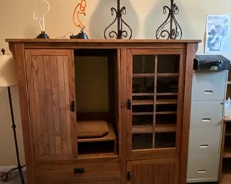 Rustic entertainment center 64x59
