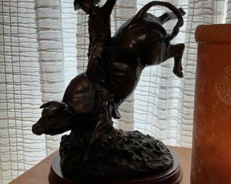 Western Moments, "Cowboy High" Rodeo statue 15"