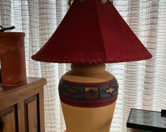 Red southwestern lamp. 31"
