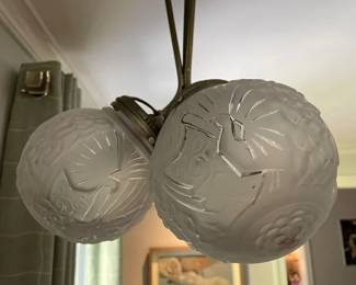 Closeup of the Muller Frere structure and globes (there are 3 globes)