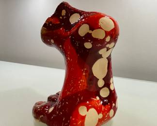 Reds are deep glazed hues and dots are unglazed.