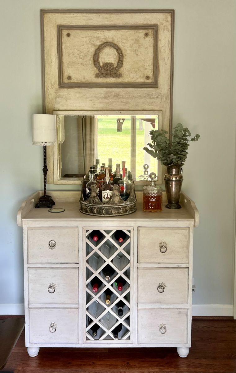 Don't have a bar in your home? Make one! Great storage. Gorgeous mirror. $550 OBO for both.