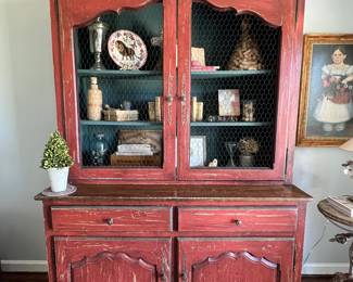Stunning armoire/hutch adds interest and amazing storage to any room. One of my most commented upon pieces. $650 OBO