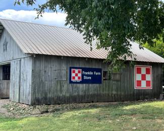 RARE Franklin Farm Store and Purina Feed Signs from rustic Franklin barn. Valuable collector's item!