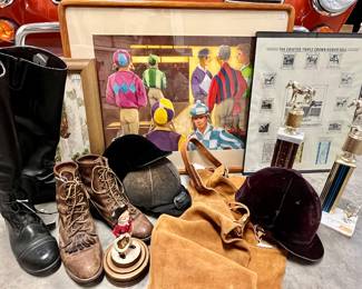 This vintage dealer has a eye for all things equestrian: velvet hats, riding boots, trophies, art and more!