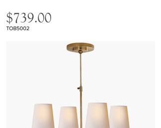 Visual Comfort Bryant Chandelier in hand rubbed antique bronze. $400 (retail $739 + shipping & tax)