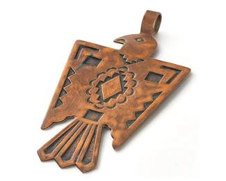Solid Copper Bird Pendant