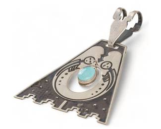 Sterling Triangular Stone Pendant