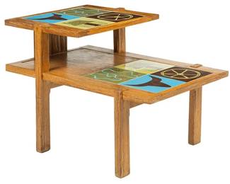 A. Brandt TX Ranch Oak Tile Top Side Table