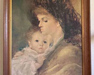 A. Genti Pini Mother And Child Print