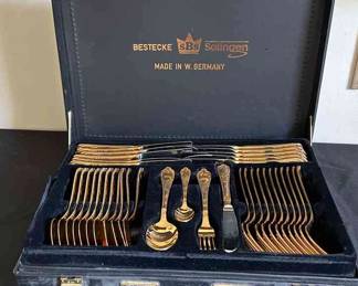 Bestecke Solingen Made In W. Germany Gold Plated Silverware Set