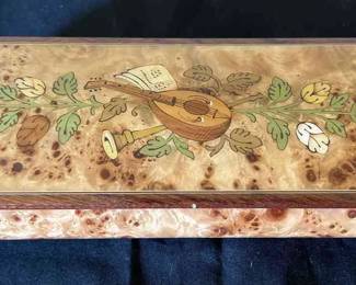 Burl Wood Musical Jewelry Box