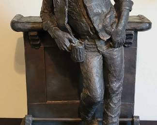 Cowboy At Bar Metal Sculpture