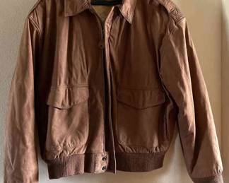 Global Identity Leather Bomber Jacket