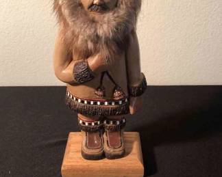 Handcrafted In Alaska wood figuirine 