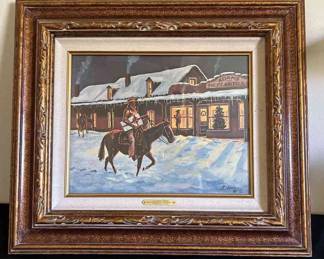 JD Woods Christmas Sve In Cow Country Framed Print