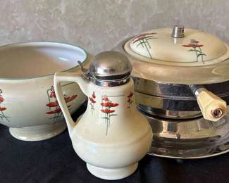 RoyalRochester Hand Decorated Royalite Chinaware Orange Poppy Collection