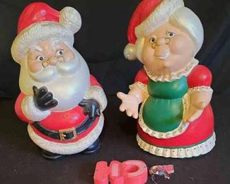 Santa and Mrs. Claus ceramic figures