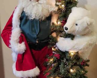 Santa, Bear And Tree