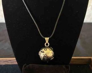 Sterling Globe Pendant Sterling Medallion Bracelet