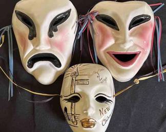 Trio Of Porcelain Masks