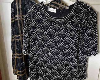 Valerie Stevens Evening 100 Silk Beaded Sequin Jacket  More