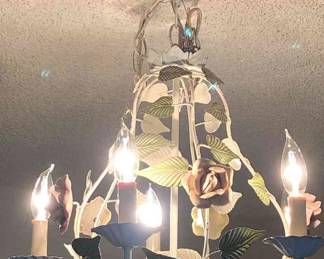 Vintage Hanging Lamp With Roses