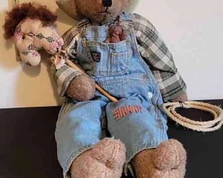 Vintage Stuffed Boy Roping Bear Jake