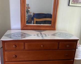 50s Maple Dresser and Mirror