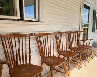 Maple Chairs - set of 6, 2 with arms, used condition but sturdy!