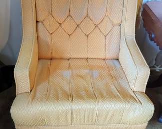 Mid Century Upholstered Swivel Rocker With Tufted Back, 32" x 28" x 26"