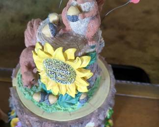 Squirrel Themed Decor, Including Lawn Ornaments, Key Box, Shelf Sitters, Tree Trunk, And More