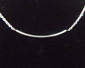 .925 Sterling Silver Delicate Bar Necklace
