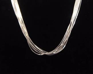 NEW .925 Sterling Silver 7 Strand Necklace
