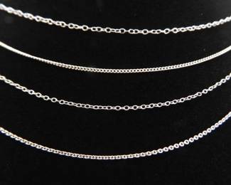Lot of Four .925 Sterling Silver 18" Chain Necklaces
