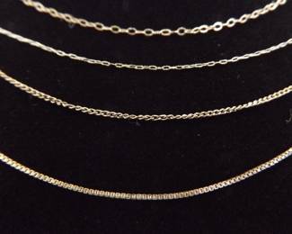 Lot of Four .925 Sterling Silver 18" Chain Necklaces
