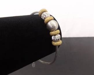 .925 Sterling Silver Adjustable Gripping Slide Bead Bracelet
