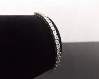 .925 Sterling Silver Diamond Accented Adjustable Bracelet

