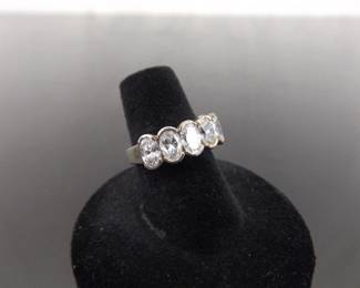 .925 Sterling Silver Zirconia Ring Size 6
