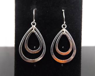 .925 Sterling Silver Dangle Hook Earrings
