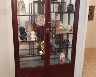 Rosewood display cabinet 300.00