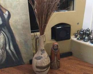 Decorative Clay Man And Pretty Pitcher