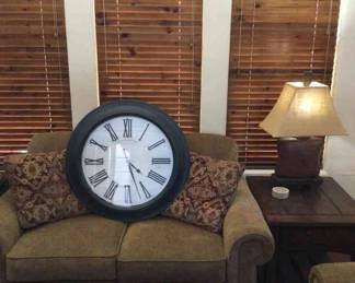 Lazboy Love Seat With Clock, Table And Lamp